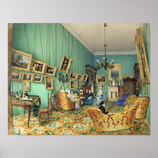 Poster Intérieur du salon, 1847 (Devant)
