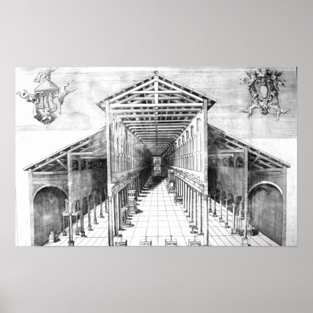 Poster Intérieur du Vieux Saint Pierre, Rome (Devant)