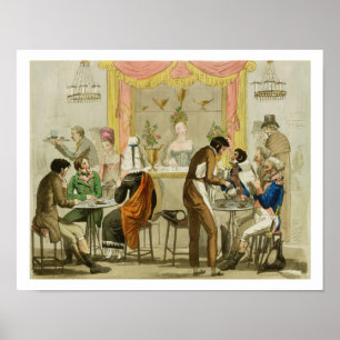Poster Intérieur d'un café, pub. pour William Pearm