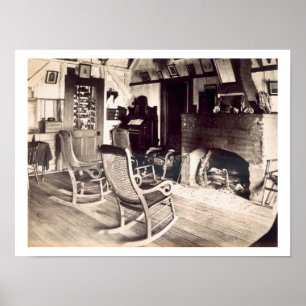 Poster Intérieur d'une cabane en bois américaine, vers 18