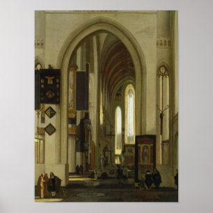 Poster Intérieur d'une église aux Chiffres, 1685