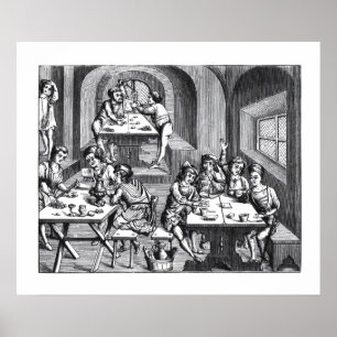 Poster Intérieur d'une hôtellerie, après une gravure sur