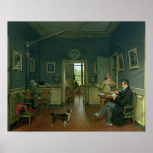 Poster Intérieur d'une salle à manger, 1816