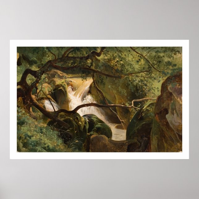 Poster Intérieur forestier avec cascade, Papigno (Devant)