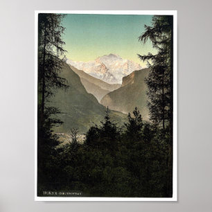 Poster Interlaken, hôtels, Oberland bernois, Suisse.