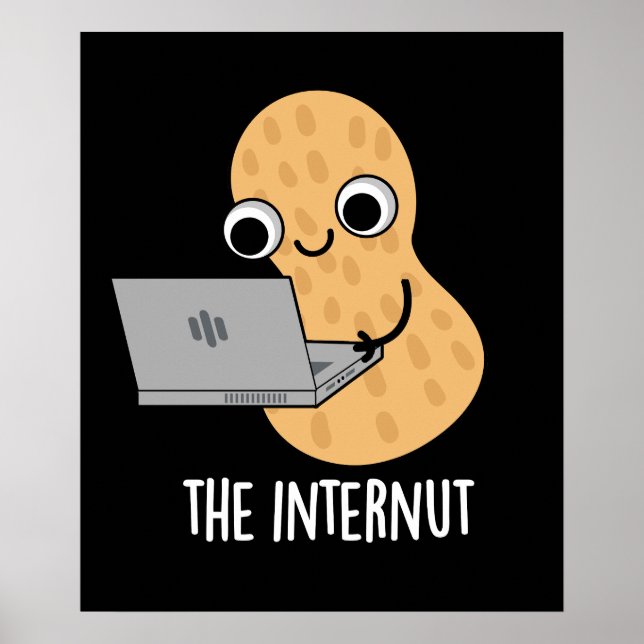 Poster Internut Funny Internet Peanut Pun Dark BG (Devant)