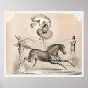 Poster Interprète De Cirque Qui Saute Sur Un Gros Ruban