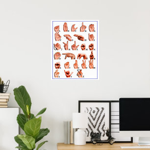 Poster Interprète en langue des signes américaine Sourds 