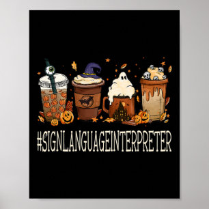 Poster Interprète en Langue des Signes Horreur Café Hallo