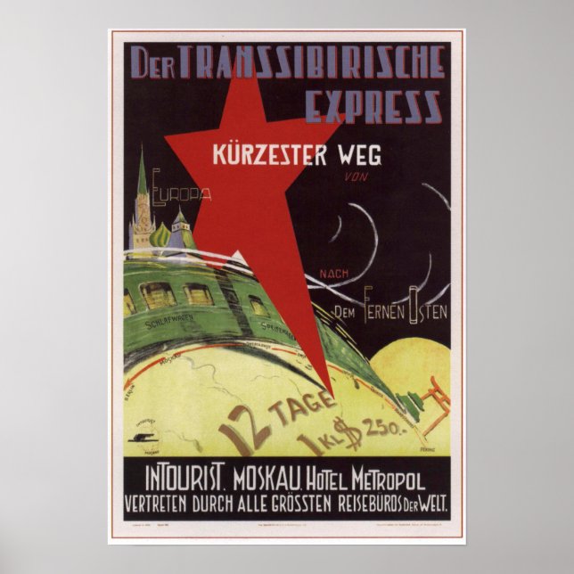 Poster "Intouriste. Express transsibérien" URSS 1930 (Devant)