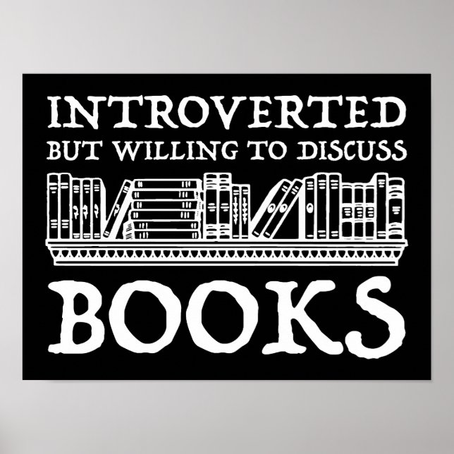 Poster Introverted Mais Prêt À Discuter Des Livres (Devant)