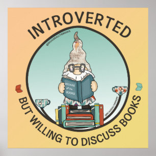 Poster Introverted Mais Prêt À Discuter Des Livres