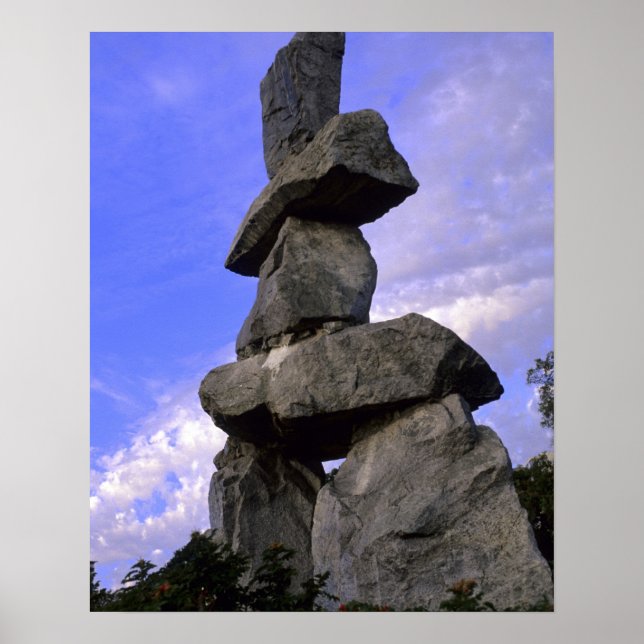 Poster Inukshuk, Territoires du Nord-Ouest, Canada (Devant)