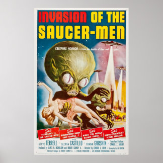 Poster Invasion De L'Homme Soucoupe 1957 Original M Vinta