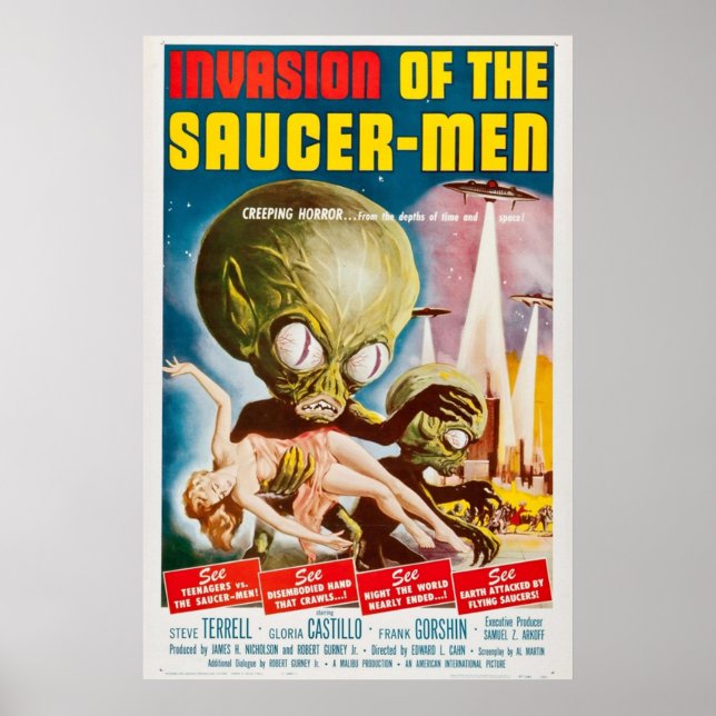 Poster Invasion De L'Homme Soucoupe 1957 Original M Vinta (Devant)