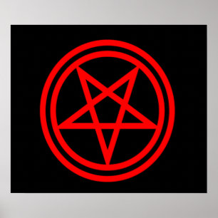 Poster Inverted Red Pentagram