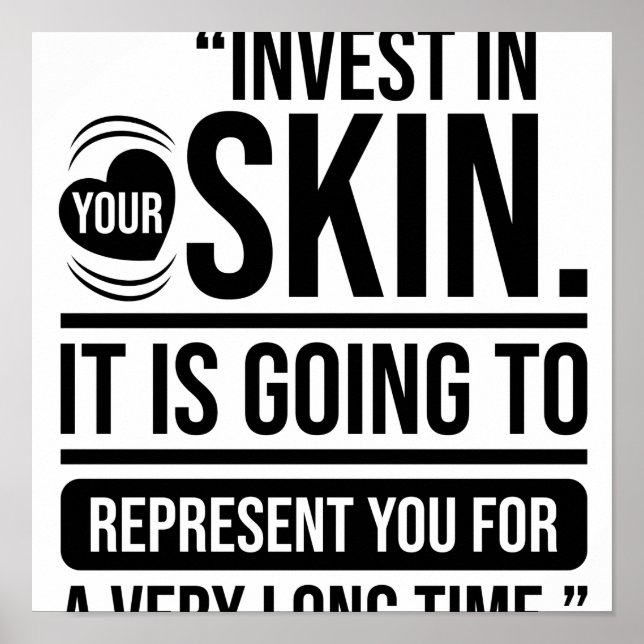 Poster Investissez dans votre citation Skincare Lover (Devant)