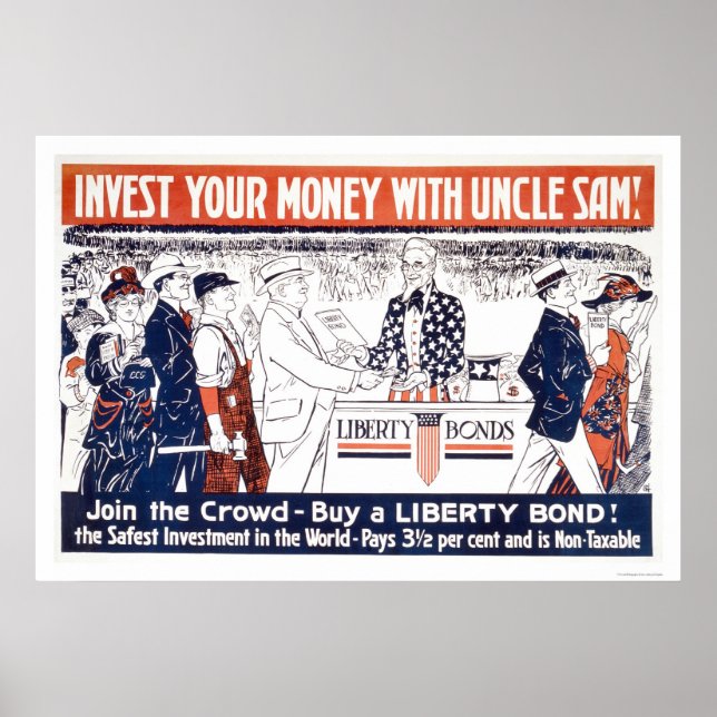 Poster Investissez votre argent avec Oncle Sam (Devant)