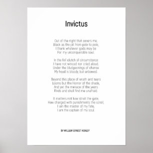 Poster Invictus By William Ernest Henley
