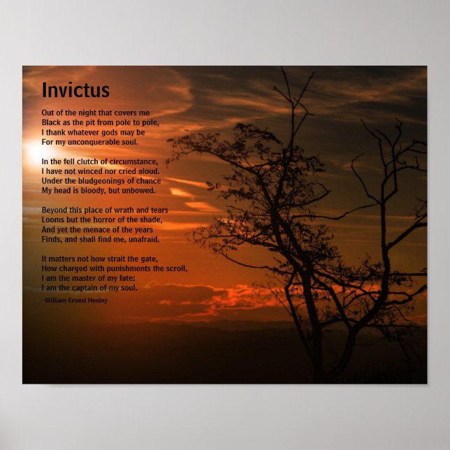 Poster Invictus Poem, Une volonté de survivre (Devant)