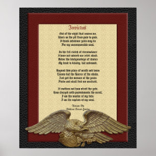 Poster Invictus, poème en cuir avec aigle