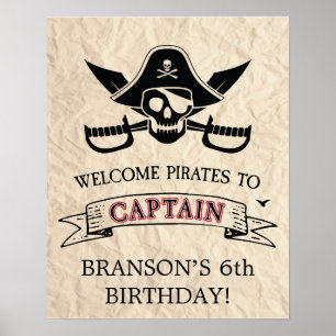 Poster Invitation d'anniversaire personnalisée de bateau