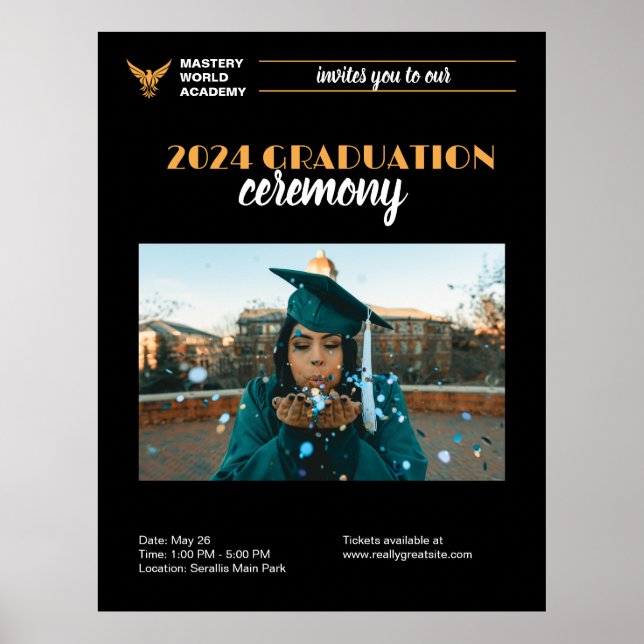 Poster Invitation de diplôme Faire-part de troisième cycl (Devant)