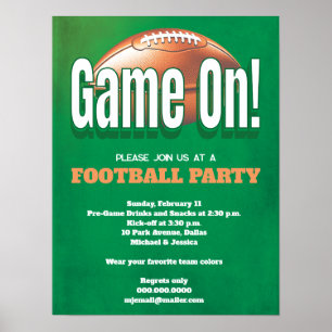 Poster Invitation de la partie de football Événement