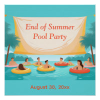 Invitation personnalisée pour une fête de piscine