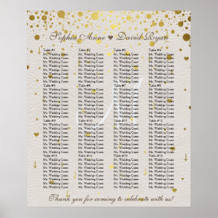 Poster Invitations pour mariages Carte de siège Gold Co
