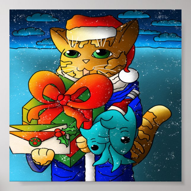 Poster Invité du chat de Noël (Devant)