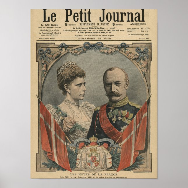 Poster Invités de France, Roi Frédéric VIII et Reine (Devant)