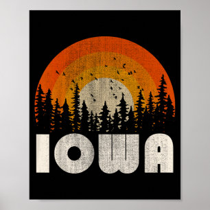 Poster Iowa - nature drôle vintage randonnée 60s 70s 80s 