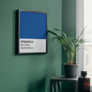 Poster Ipswich Suffolk Blue - Pleine Largeur