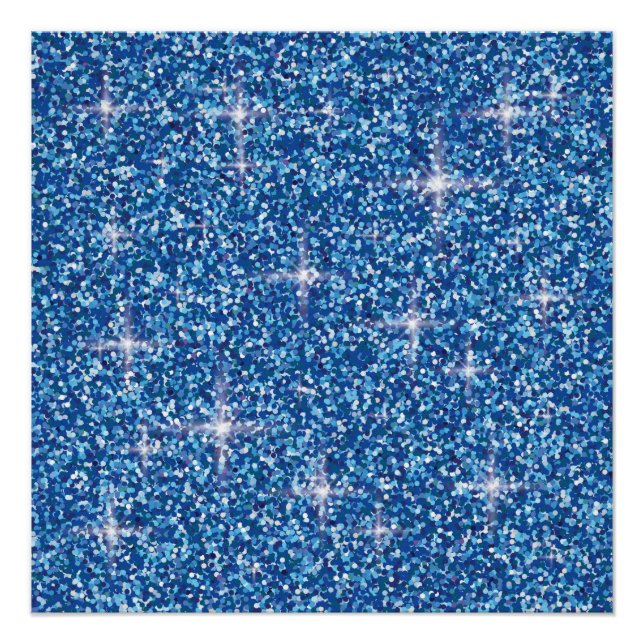 Poster Iridescent bleu brillant (Devant)