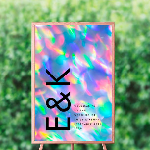 Poster Iridescente Ultra Moderne Mariage Monogramme