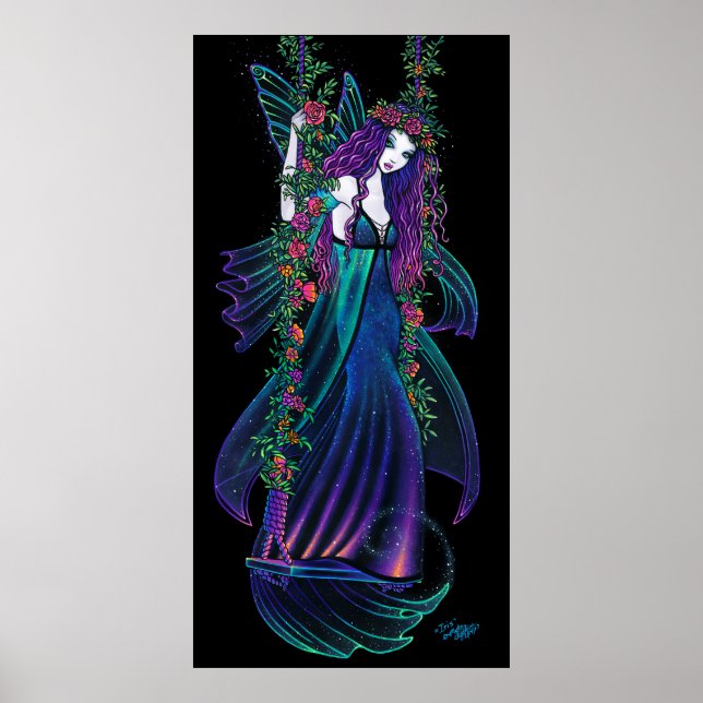 Poster Iris Bohemian Fairy Flower Hippie Art (Devant)