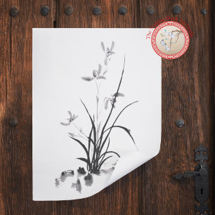 Poster Iris Chinois - n&b