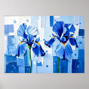 Poster Iris élégant dans un style abstrait moderne