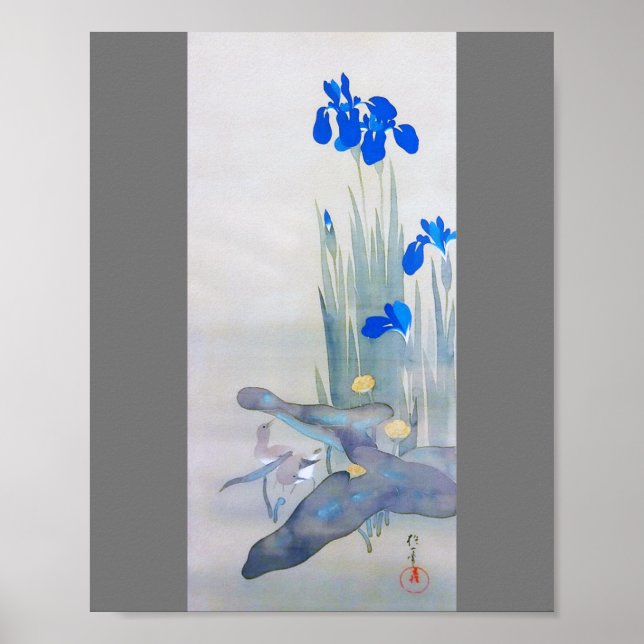 Poster Iris et Bird, Watanabe Seitei (Devant)