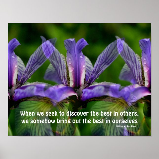 Poster Iris Flowers Attitude Citation Inspirationnelle (Devant)