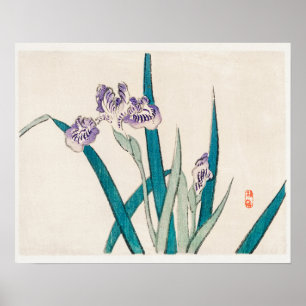 Poster Irises de Kōno Bairei (1844-1895)