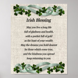 Poster Irish Blessing Art Foam Board