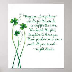 Poster Irish Blessing Calligraphy Imprimer
