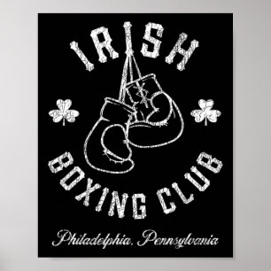 Poster Irish Boxing Club - Gants de boxe Philadelphie