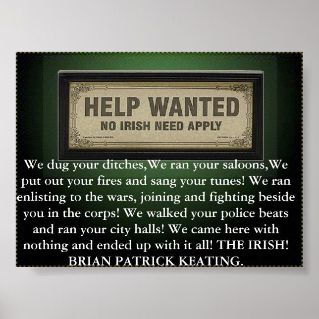 Poster irish n'a pas besoin de s'appliquer (Devant)