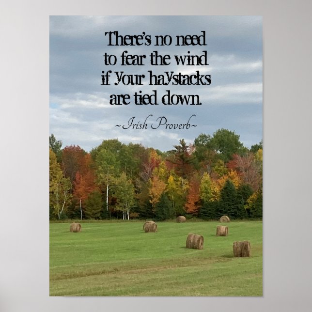 Poster Irish Proverb Pas besoin de craindre le vent Pouf  (Devant)