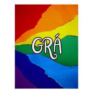 Poster Irish Rainbow Love - Grá signifie amour