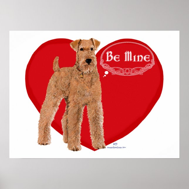 Poster Irish Terrier Valentine (Devant)