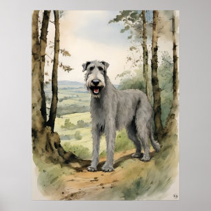 Poster Irish Wolf Hound - Art Chien Imprimer